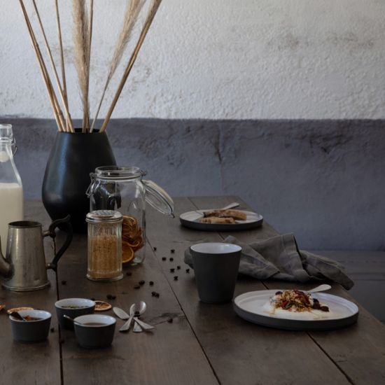 Тарелка  LAGOA ECO-GRES Grey/white, 21 , х21 , х2 ,  см.,  Costa Nova, 1LOP211-WHI