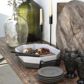 Блюдо для запекания с металлической подставкой PLANO white/grey, 42,5х14,2х6,8 см.,  Costa Nova, 1POR352-WHI