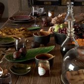 Чаша на ножках RIVIERA  Sable noir/ Terra, 12 , х12 , х  ,  см.,  Costa Nova, VES121-TER